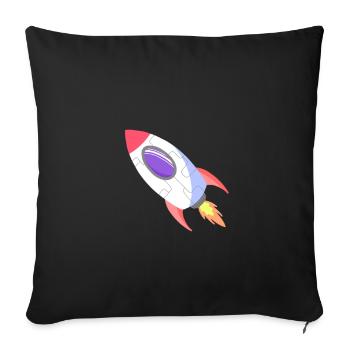 Space Rocket Pop Comic - Sofa pillowcase 17,3'' x 17,3'' (45 x 45 cm) - black - Front
