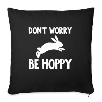 Lapin lapin dit - Housse de coussin décorative 45 x 45 cm - noir - Devant