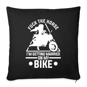 Bride Motorcycle Marriage JGA Gift - Sofa pillowcase 17,3'' x 17,3'' (45 x 45 cm) - black - Front