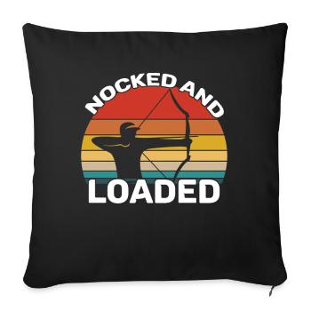Archery - Nocked And Loaded - Sofa pillowcase 17,3'' x 17,3'' (45 x 45 cm) - black - Front
