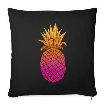 ananas - Housse de coussin décorative 45 x 45 cm - noir - Devant