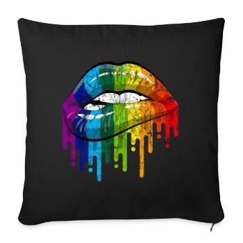 Gay Pride - Housse de coussin décorative 45 x 45 cm - noir - Devant