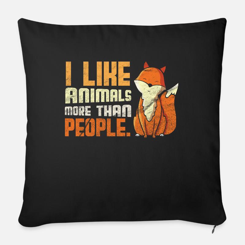 Tier Tiere Tierliebhaber - Sofakissenbezug 45 x 45 cm - Schwarz
