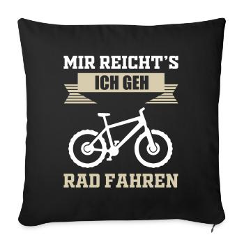 Cycliste cyclisme - Housse de coussin décorative 45 x 45 cm - noir - Devant