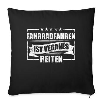 Bicyclist Vegan - Sofa pillowcase 17,3'' x 17,3'' (45 x 45 cm) - black - Front