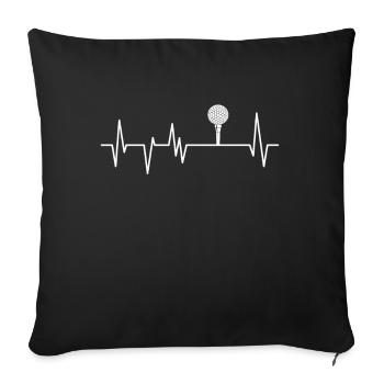 Golf Golf battement de coeur Golf Golf Sports - Housse de coussin décorative 45 x 45 cm - noir - Devant