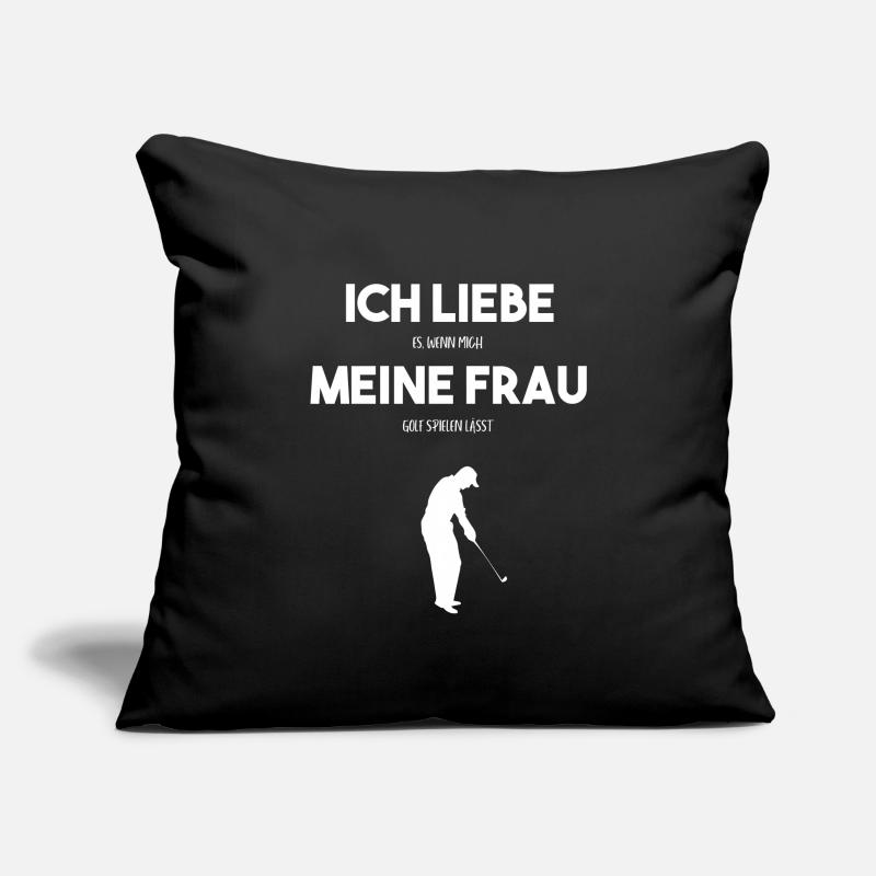 Golf sort golf golf Housse de coussin décorative 45 x 45 cm