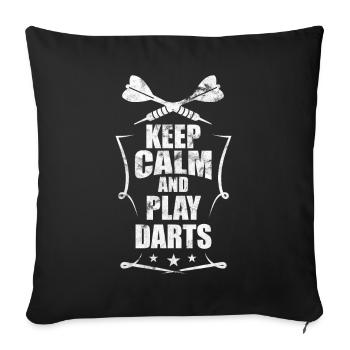 Darts Game Leisure Hobbies - Sofa pillowcase 17,3'' x 17,3'' (45 x 45 cm) - black - Front