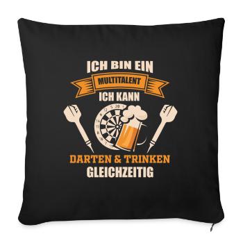 Dart darts all-rounder - Sofa pillowcase 17,3'' x 17,3'' (45 x 45 cm) - black - Front