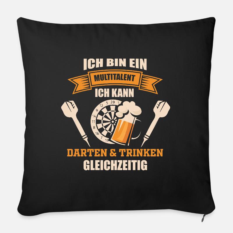 Dart Darten Multitalent - Sofakissenbezug 45 x 45 cm - Schwarz