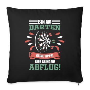 Darts darts darts saying - Sofa pillowcase 17,3'' x 17,3'' (45 x 45 cm) - black - Front