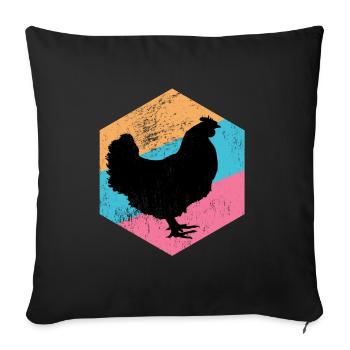 POULET - Housse de coussin décorative 45 x 45 cm - noir - Devant