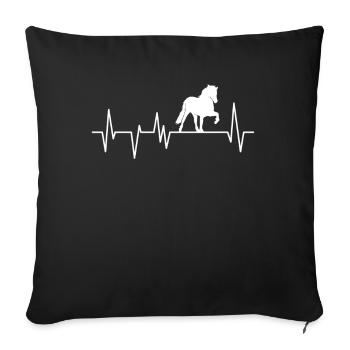 Equine Heartbeat Equestrian Equestrian Equestrian - Sofa pillowcase 17,3'' x 17,3'' (45 x 45 cm) - black - Front