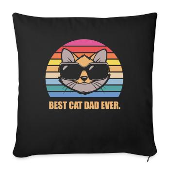 Cadeau de papa de chat de chat de chats - Housse de coussin décorative 45 x 45 cm - noir - Devant