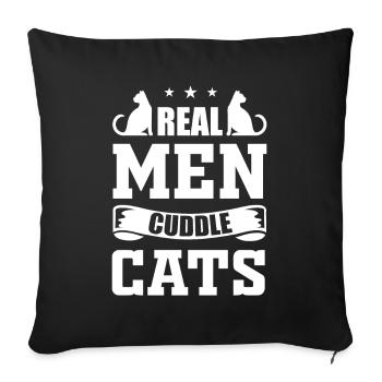 Katzen Katze Mann Männer Geschenk - Sofakissenbezug 45 x 45 cm - Schwarz - Vorne