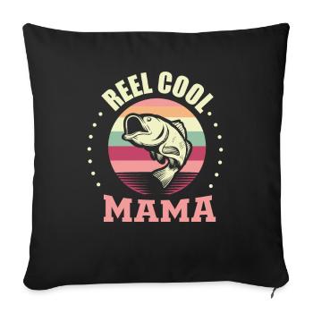 Pêcheur Pêcheur Pêcheur Maman - Housse de coussin décorative 45 x 45 cm - noir - Devant