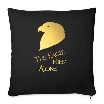 The Eagle flies Alone - Sofakissenbezug 45 x 45 cm - Schwarz - Vorne