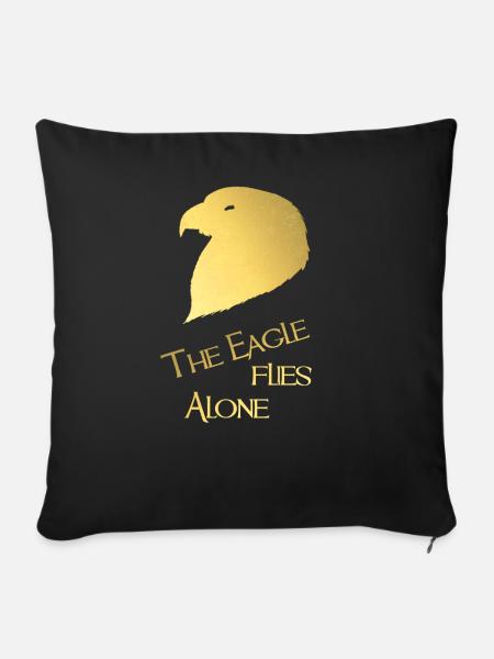 The Eagle flies Alone - Sofakissenbezug 45 x 45 cm - Schwarz