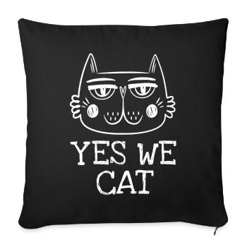 Cats cat - funny sayings - Sofa pillowcase 17,3'' x 17,3'' (45 x 45 cm) - black - Front