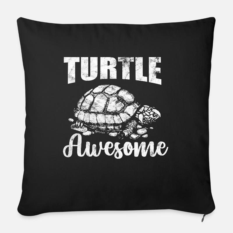 Tortues Vintage - Housse de coussin décorative 45 x 45 cm - noir
