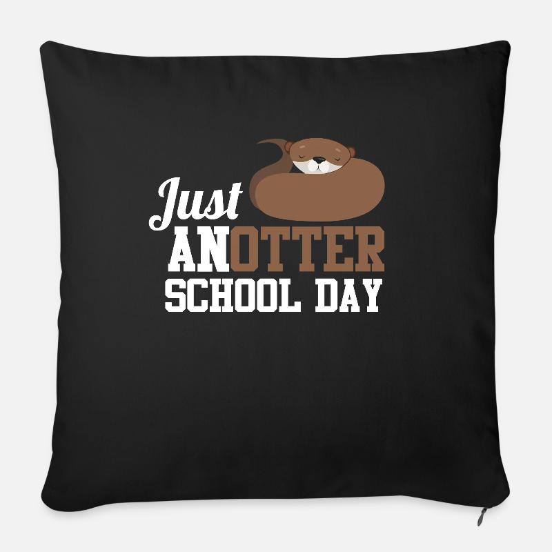 Otter Schule - Sofakissenbezug 45 x 45 cm - Schwarz