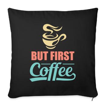 Prime Café Café Cadeau - Housse de coussin décorative 45 x 45 cm - noir - Devant
