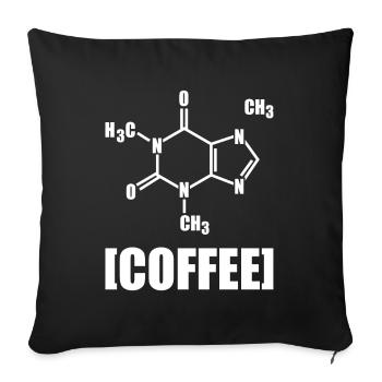 Café Café Formule Chimique Idée Cadeau - Housse de coussin décorative 45 x 45 cm - noir - Devant