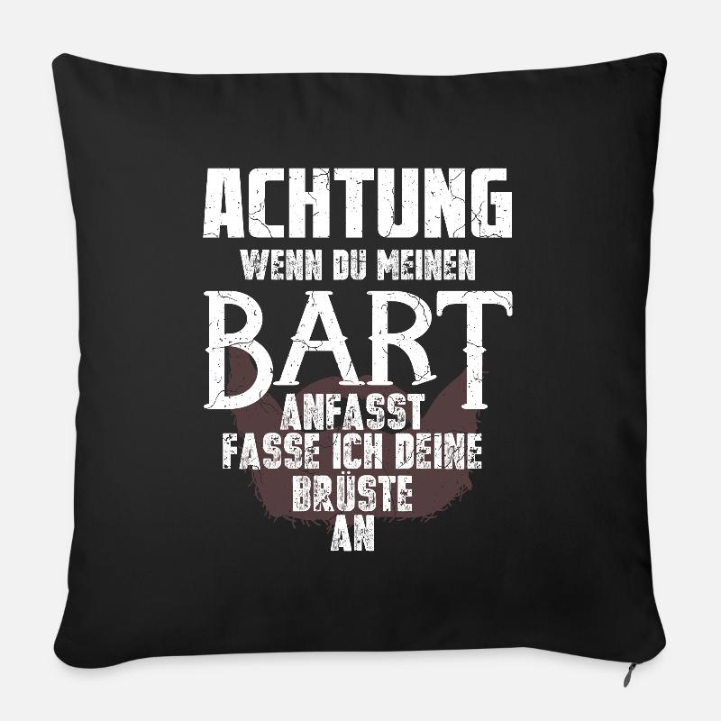 Bart Spruch Bartträger Schnurrbart - Sofakissenbezug 45 x 45 cm - Schwarz