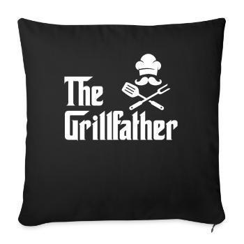 Grill Grillen The Grillfather Vater Geschenk - Sofa pillowcase 17,3'' x 17,3'' (45 x 45 cm) - black - Front