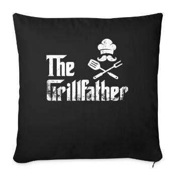 The Grillfather Geschenk - Sofa pillowcase 17,3'' x 17,3'' (45 x 45 cm) - black - Front