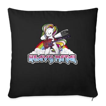 Heavy Metal Festival dabbing unicorn - Sofa pillowcase 17,3'' x 17,3'' (45 x 45 cm) - black - Front