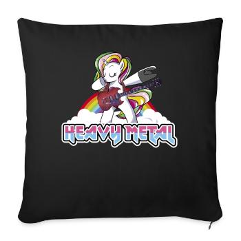 Heavy Metal Festival dabbing unicorn - Sofa pillowcase 17,3'' x 17,3'' (45 x 45 cm) - black - Front
