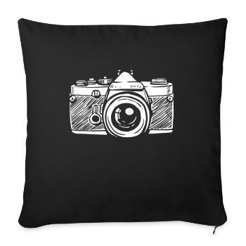Photographe photographier photographe photographe - Housse de coussin décorative 45 x 45 cm - noir - Devant