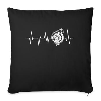 Tuner heartbeat tuning car - Sofa pillowcase 17,3'' x 17,3'' (45 x 45 cm) - black - Front