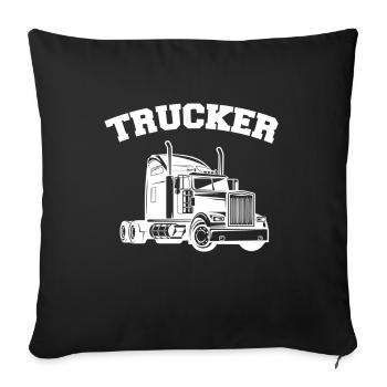 LKW Fahrer Lastwagen - Sofakissenbezug 45 x 45 cm - Schwarz - Vorne