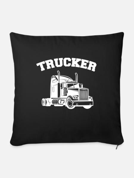 LKW Fahrer Lastwagen - Sofakissenbezug 45 x 45 cm - Schwarz