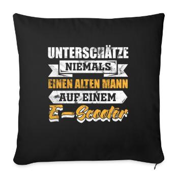 eScooter Roller witzige Sprüche Geschenk - Sofakissenbezug 45 x 45 cm - Schwarz - Vorne