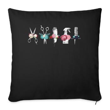 Barbier Barbier appelant artisanat - Housse de coussin décorative 45 x 45 cm - noir - Devant