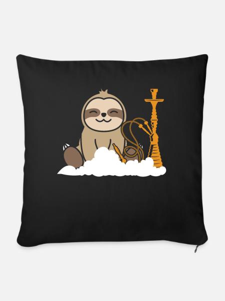 Shisha Chillen Faultier Geschenk - Sofakissenbezug 45 x 45 cm - Schwarz