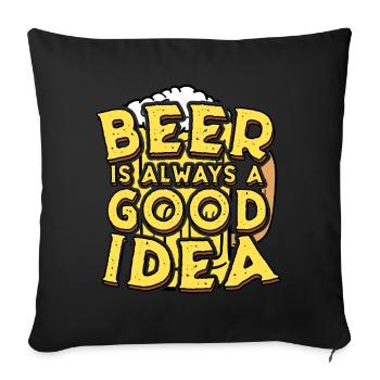 Beer a good idea Booze beer mug - Sofa pillowcase 17,3'' x 17,3'' (45 x 45 cm) - black - Front