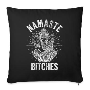 Yoga Namaste cadeau - Housse de coussin décorative 45 x 45 cm - noir - Devant