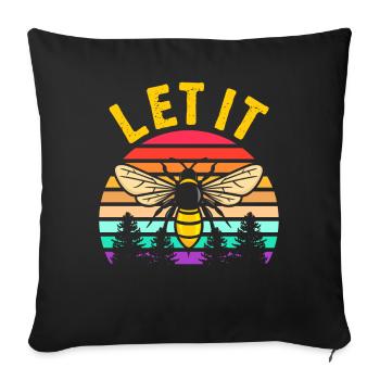 Biene Bienen Geschenk - Sofakissenbezug 45 x 45 cm - Schwarz - Vorne