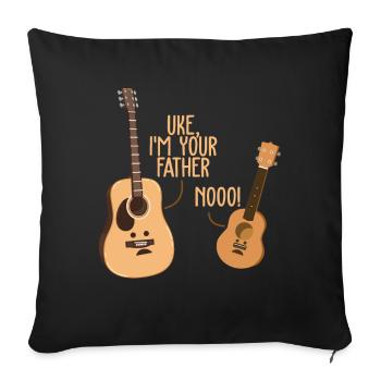 Ukulele - Housse de coussin décorative 45 x 45 cm - noir - Devant