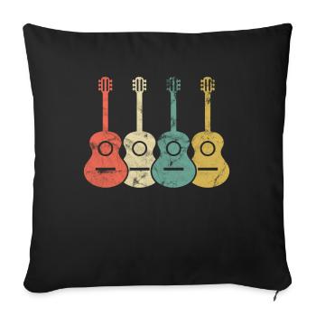 Ukulélé Soprano-ukulélé - Housse de coussin décorative 45 x 45 cm - noir - Devant