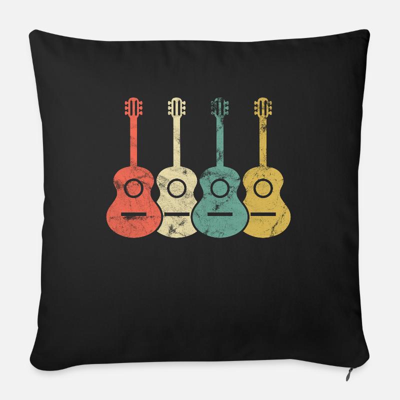 Ukulele Sopranino-Ukulele - Sofakissenbezug 45 x 45 cm - Schwarz