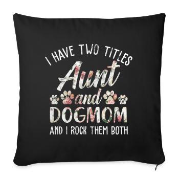 tante - Housse de coussin décorative 45 x 45 cm - noir - Devant