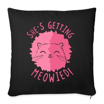 She's getting Meowied! Cat Marriage Bride - Sofa pillowcase 17,3'' x 17,3'' (45 x 45 cm) - black - Front