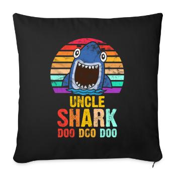 Onkel Hai Shark Geschenkidee - Sofakissenbezug 45 x 45 cm - Schwarz - Vorne