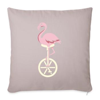Cadeau d'été flamingo monocycle - Housse de coussin décorative 45 x 45 cm - taupe clair - Devant