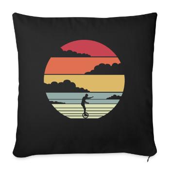 Cadeau monocycle - Housse de coussin décorative 45 x 45 cm - noir - Devant